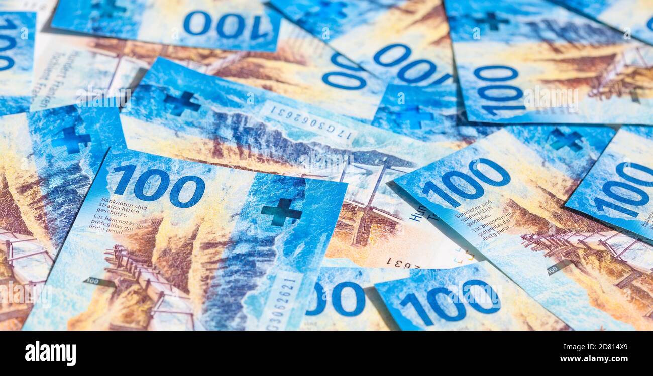 Sammlung der schweizer Banknoten (Neuauflage 2017-2019) Stockfoto