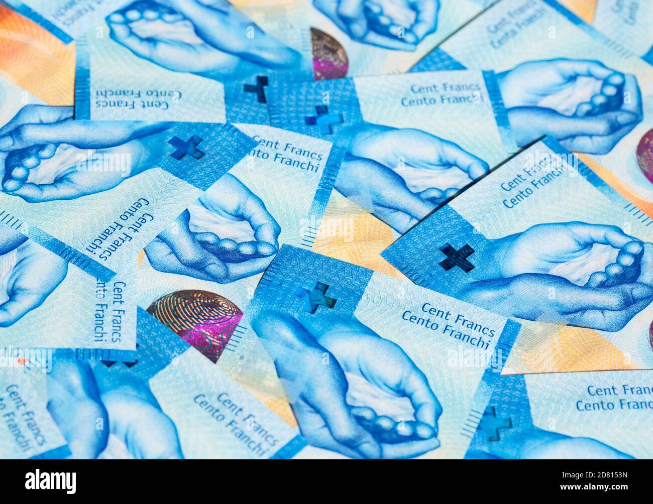 Sammlung der schweizer Banknoten (Neuauflage 2017-2019) Stockfoto