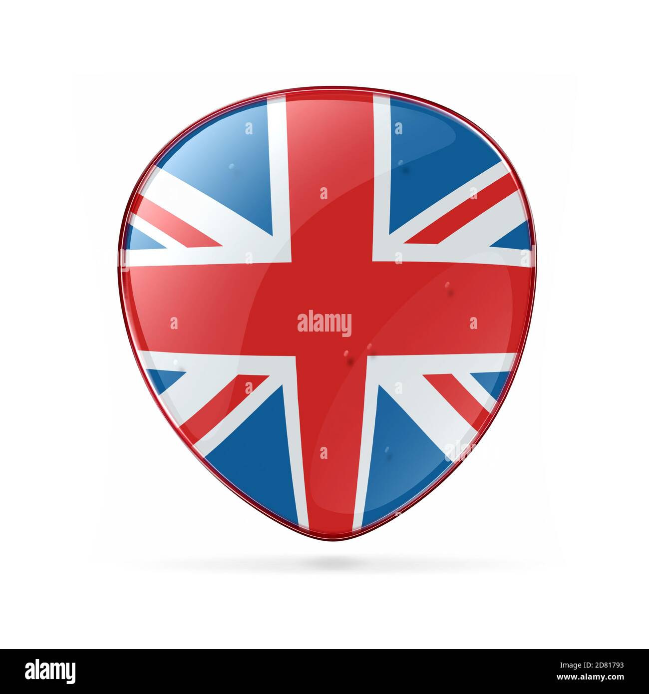 Vereinigtes Königreich Flag Symbol, isoliert auf weißem Hintergrund Stockfoto