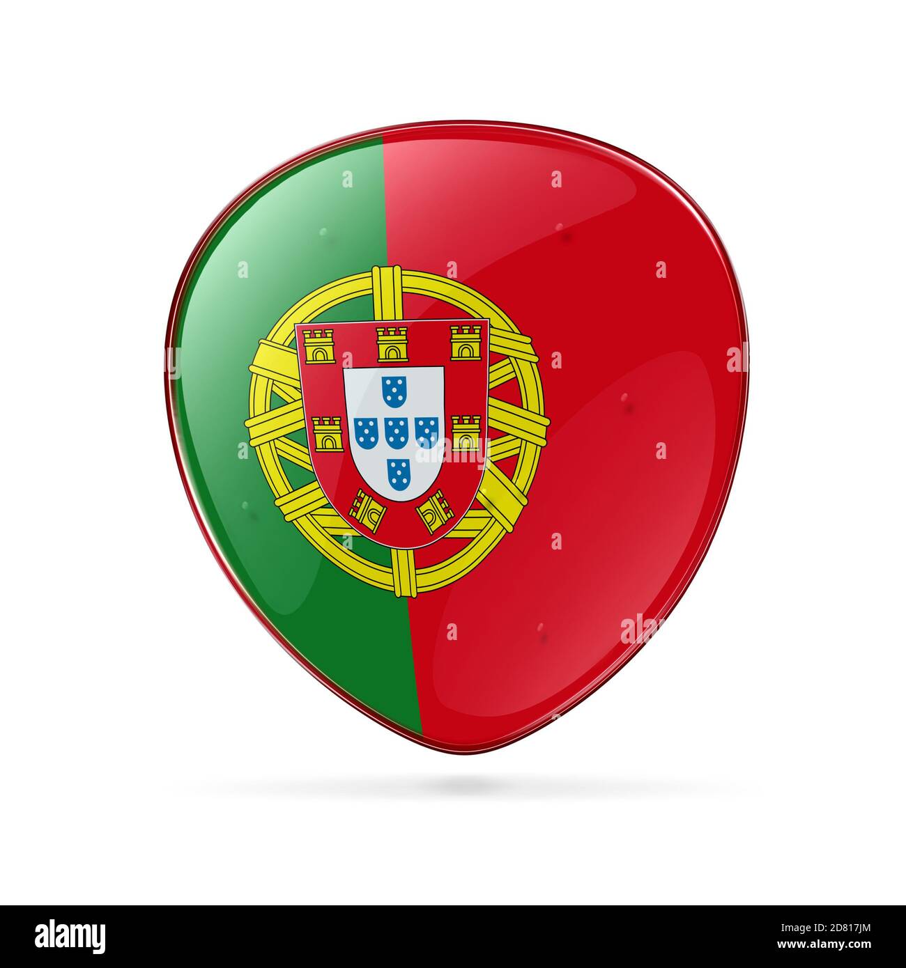 Portugal Flaggensymbol, isoliert auf weißem Hintergrund. Stockfoto