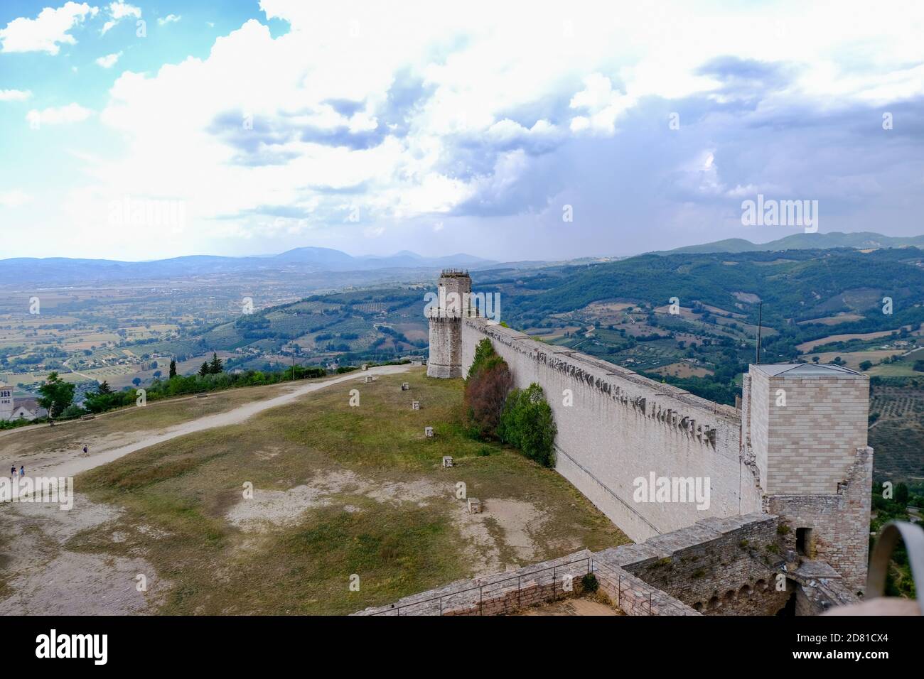 Assisi - August 2019: Blick von Rocca Maggiore Stockfoto