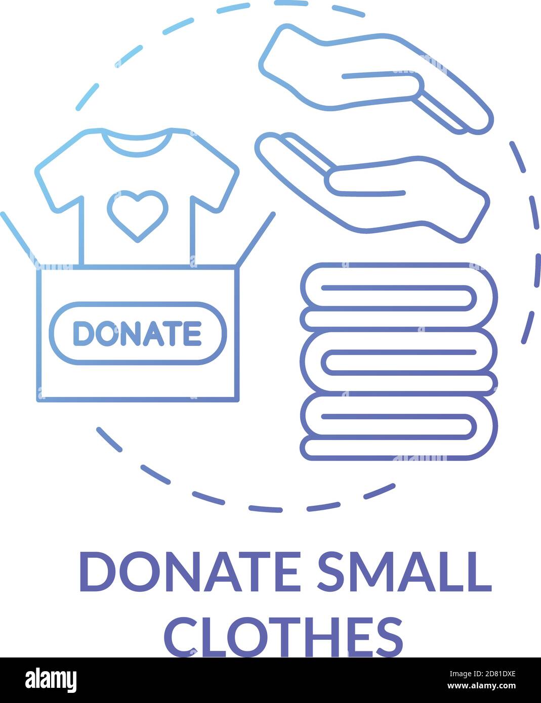 Spenden kleine Kleidung Konzept Symbol Stock Vektor