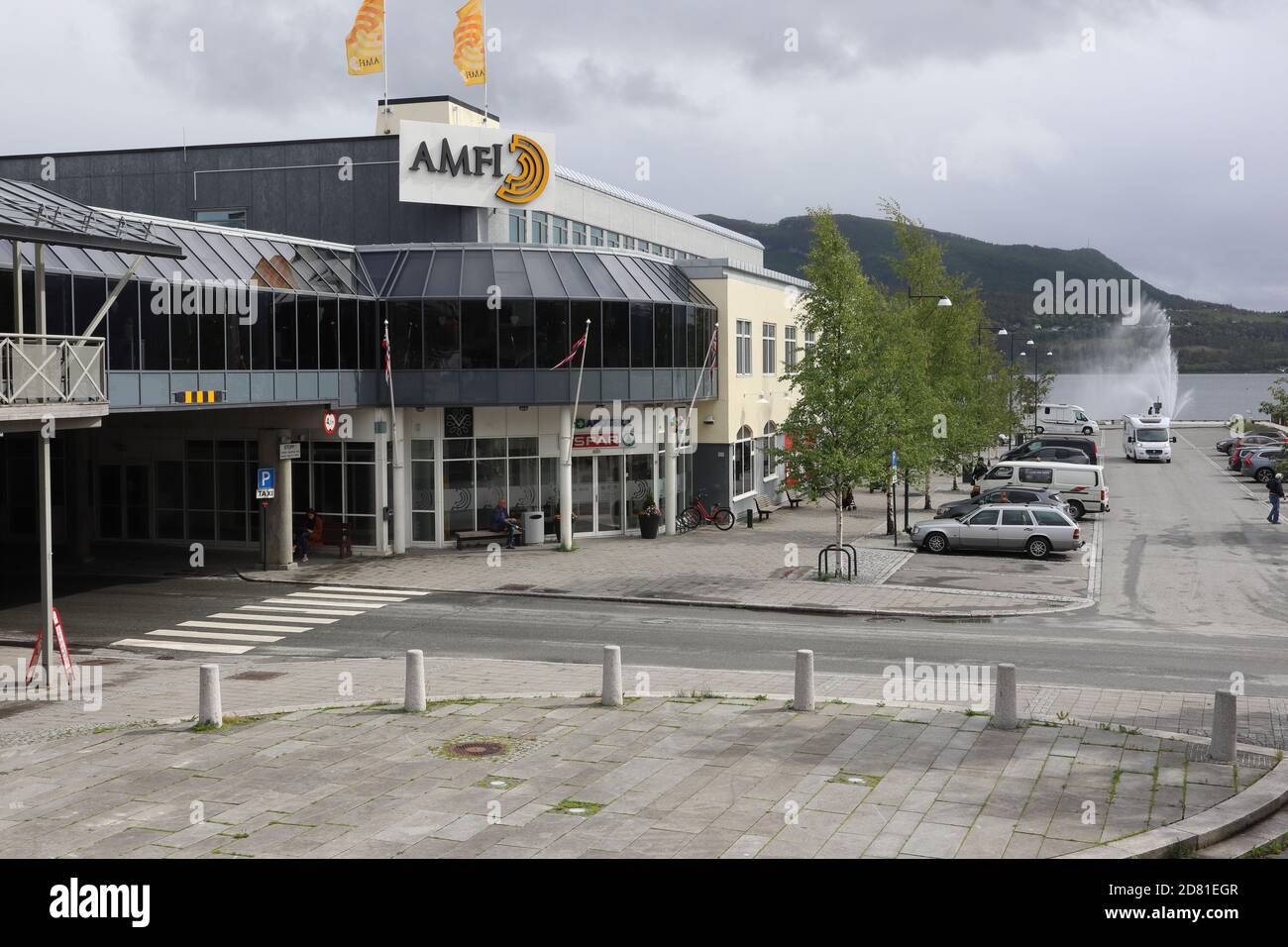 Fauske / Norwegen - Juni 24 2019: Einkaufszentrum im Zentrum von Faukse, Norwegen Stockfoto