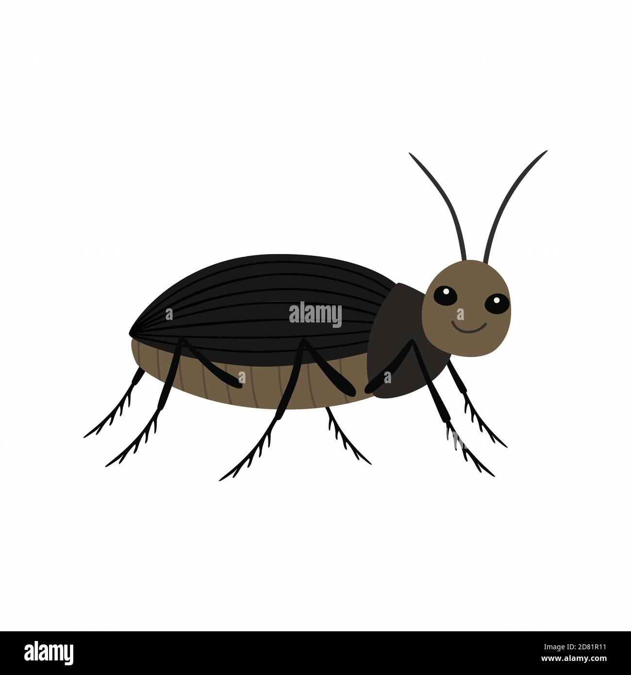 Schwarze Käfer auf einem weißen Hintergrund-Vektor-Illustration Stock Vektor