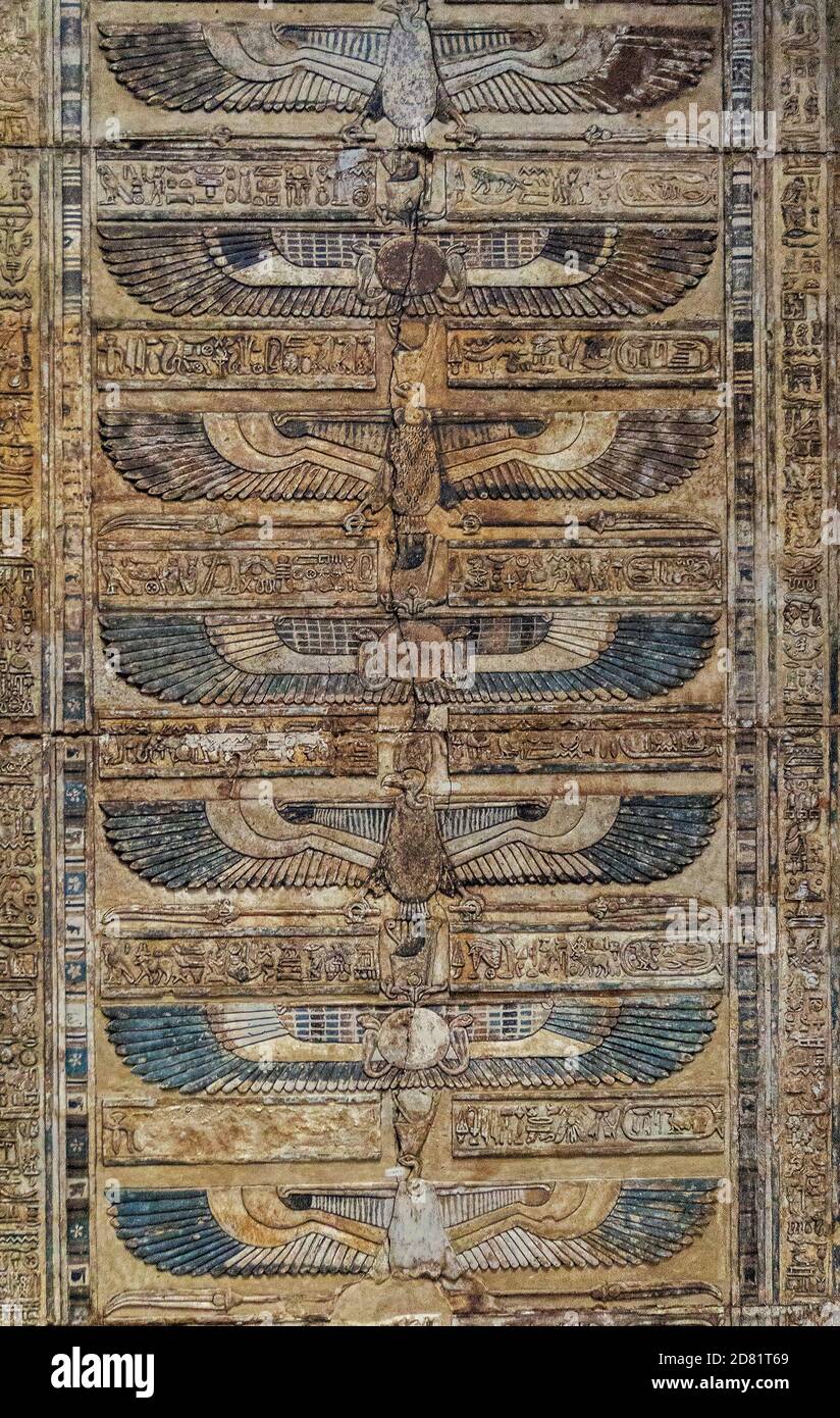 Alte Farbe Ägypten Bilder an der Wand Stockfoto
