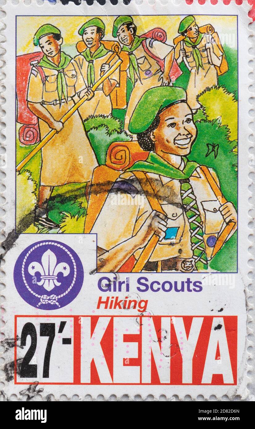Kenya Girl Scouts Briefmarke im Jahr 1997 ausgestellt Stockfoto