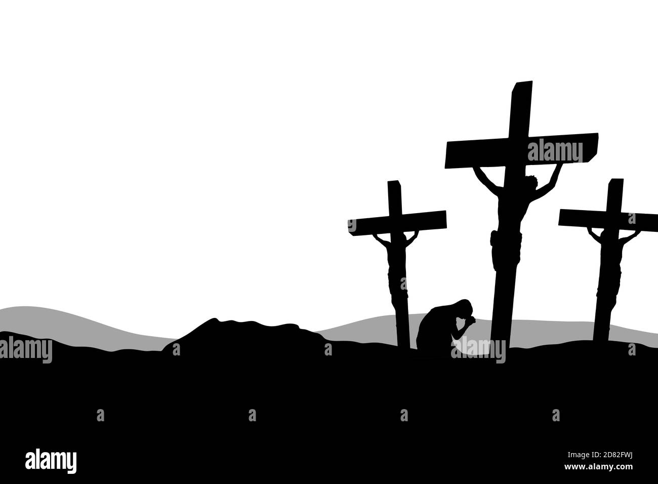 Jungfrau Maria am Kreuz Jesu Christi Stockfoto