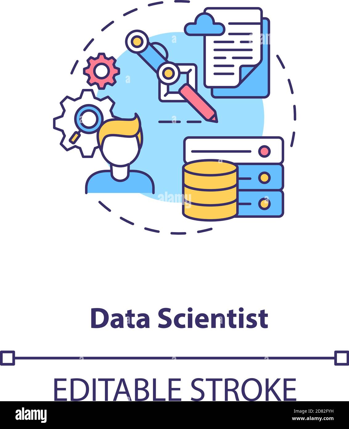 Symbol für das Data Scientist-Konzept Stock Vektor
