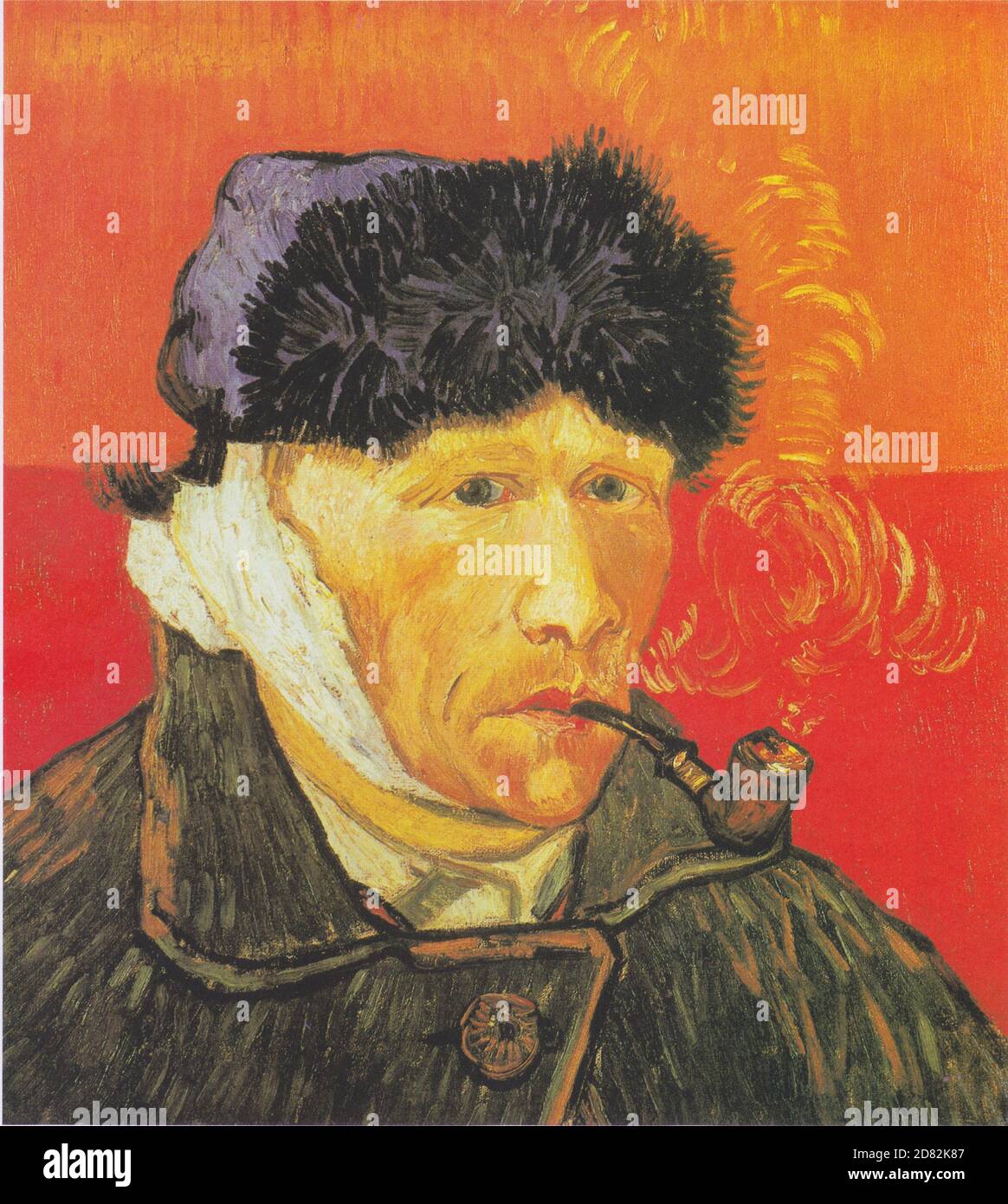 Titel: Selbstporträt mit verbundenem Ohr Ersteller: Vincent van Gogh Datum: 1889 Medium: Öl auf Leinwand Maße: 51x45 cm Ort: Privatsammlung Stockfoto