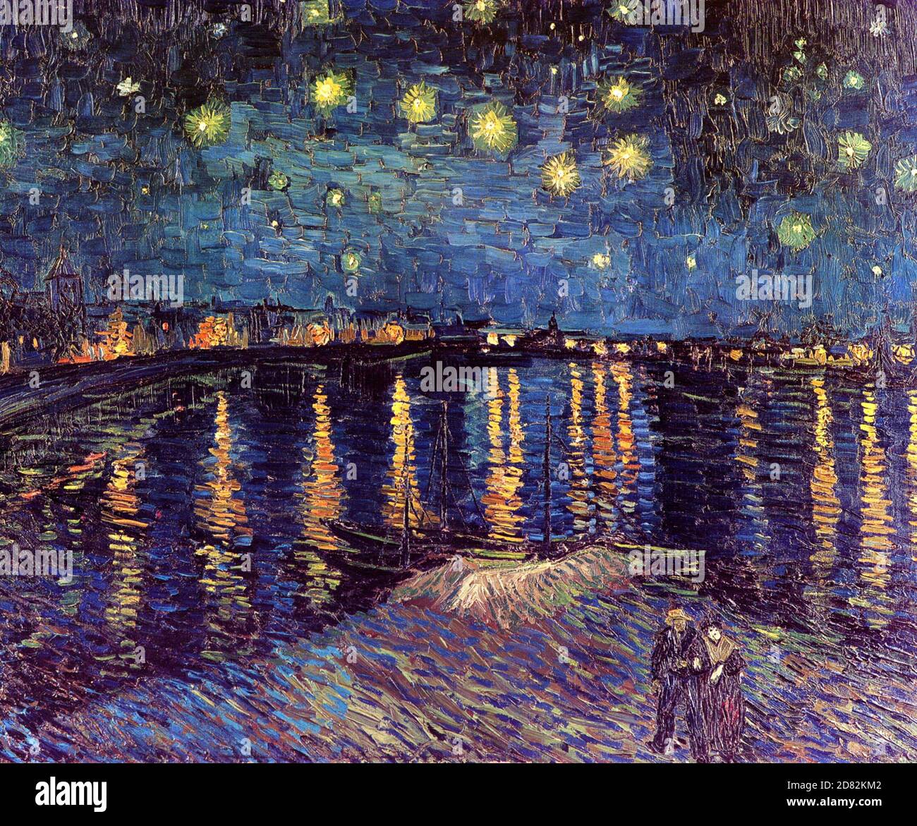 Titel: Sternennacht über der Rhone Schöpfer: Vincent van Gogh Datum: 1888 Medium: Öl auf Leinwand Maße: 72.5 x 92 cm Ort: Musée d'Orsay, Paris Stockfoto