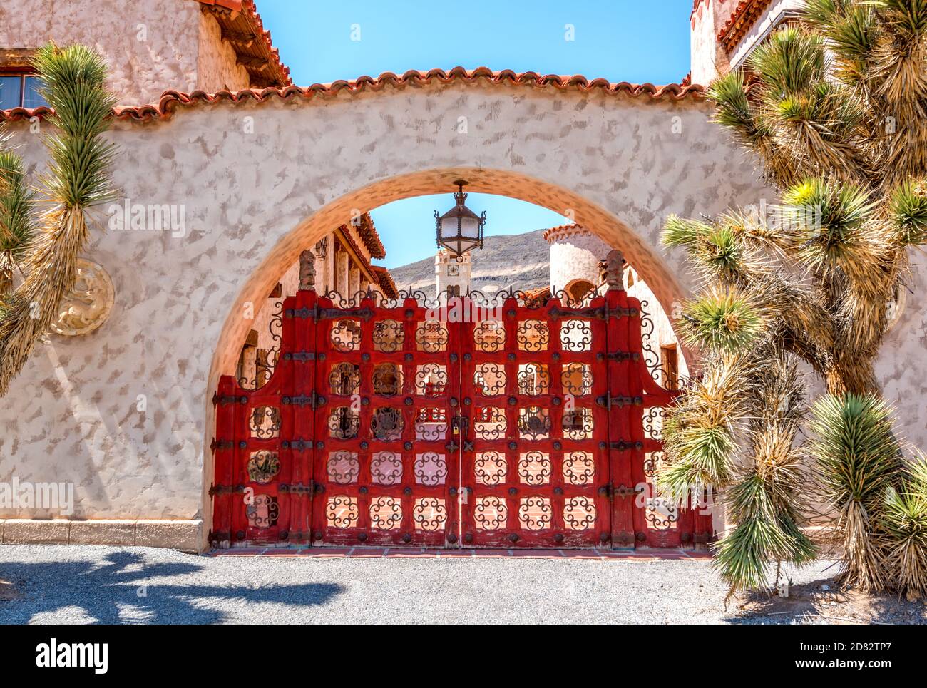 Scotty's Castle ist eine zweistöckige Mission Revival und Spanish Colonial Revival Villa im Death Valley, Kalifornien-USA Stockfoto