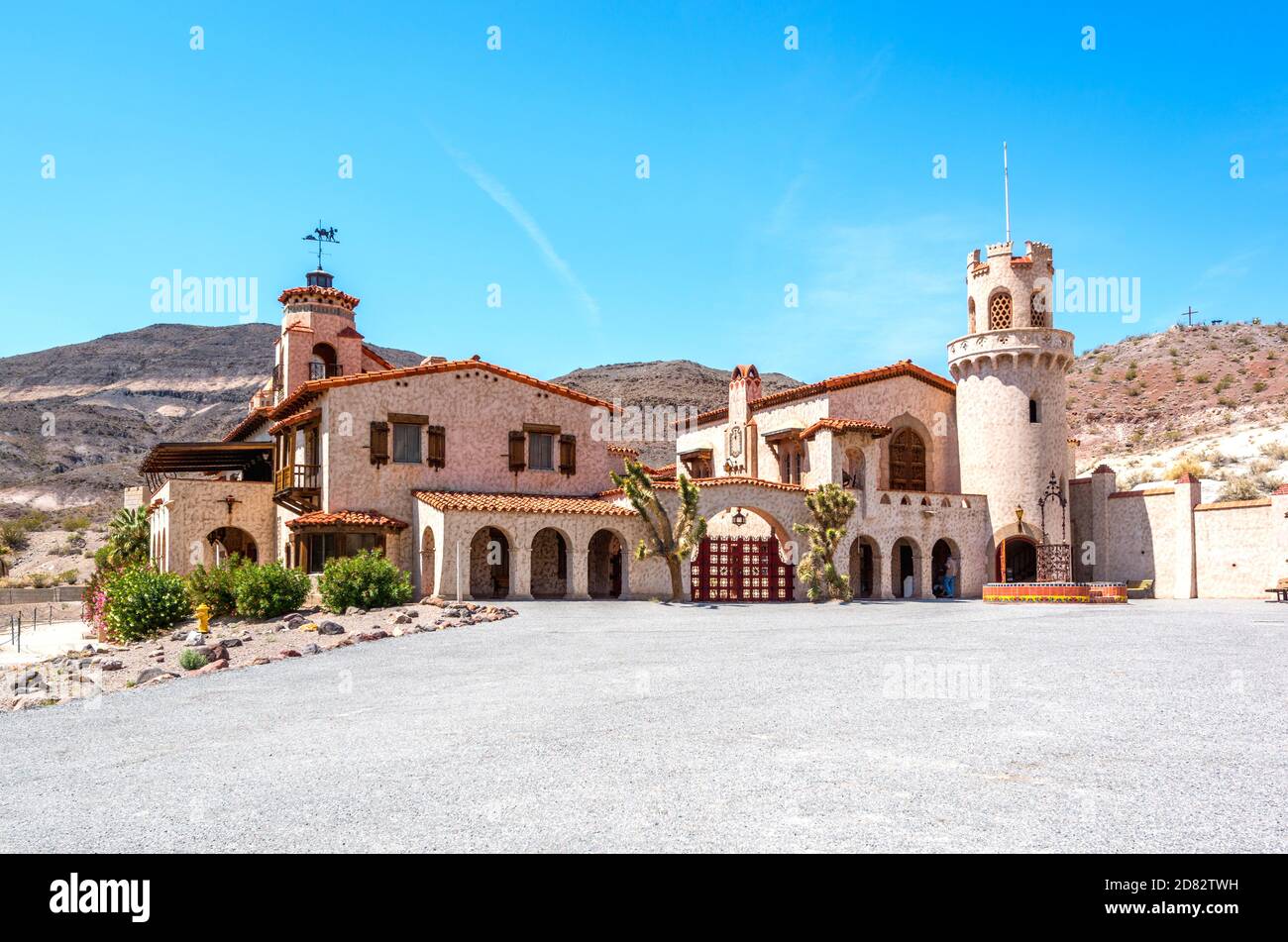 Scotty's Castle ist eine zweistöckige Mission Revival und Spanish Colonial Revival Villa im Death Valley, Kalifornien-USA Stockfoto