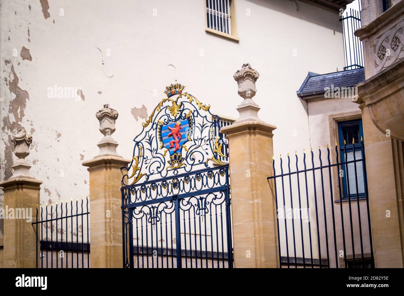 Löwen Wappen Luxemburg Tor Stockfoto