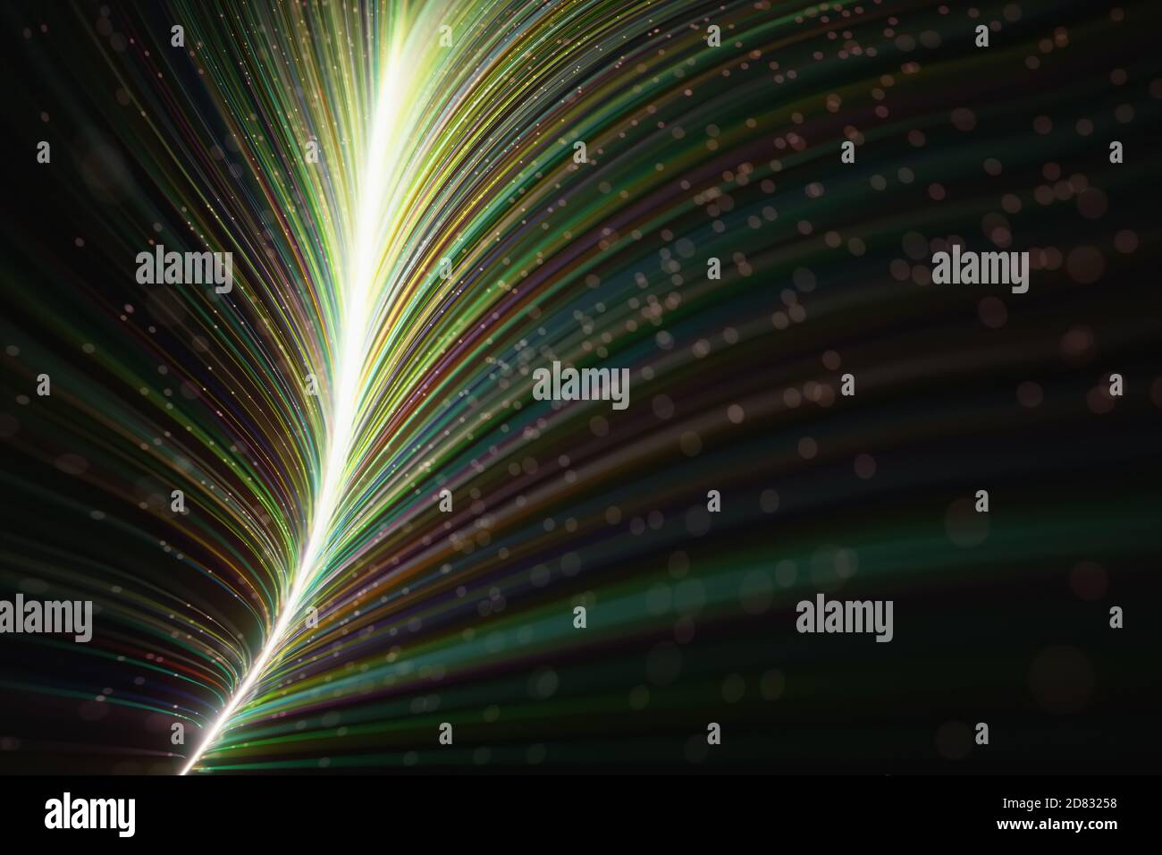 Abstrakter Hintergrund von farbigen Linien. Universum und Galaxien, Konzept von Sternspuren. Stockfoto