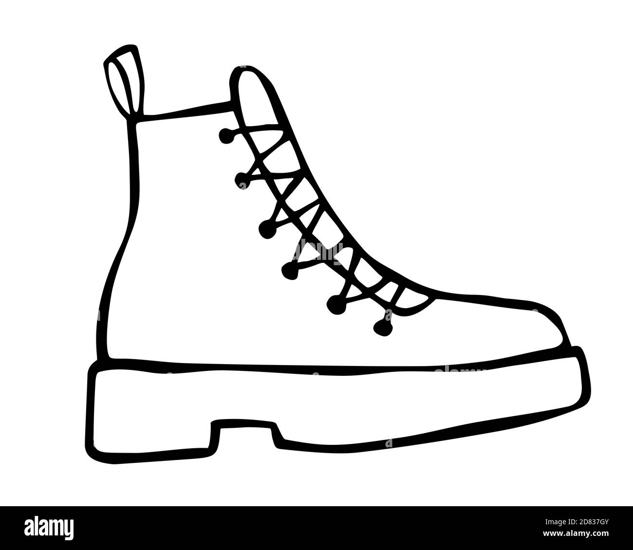 Doodle Mode Cowboy Stiefel Hand gezeichnet in Linie Art-Stil  Stock-Vektorgrafik - Alamy