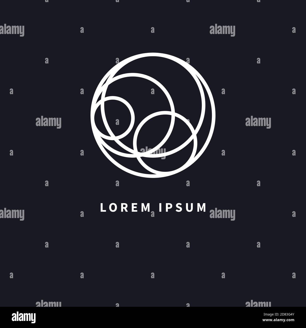 Sich schneidende Kreise. Idee für Business-Logo. Symbol für globale Vernetzung Stock Vektor