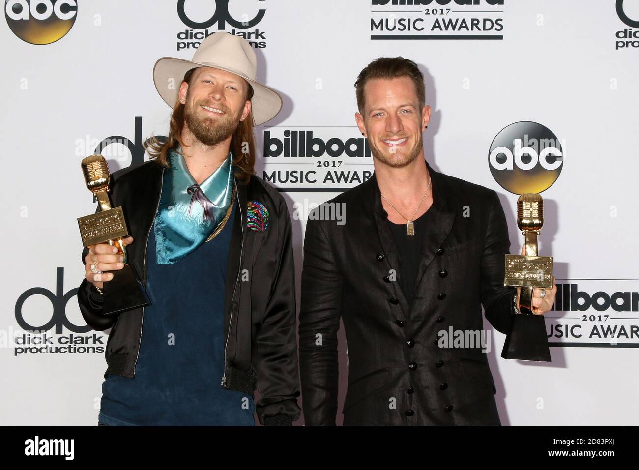 LAS VEGAS - MAI 21: Florida Georgia Line, Brian Kelley, Tyler Hubbard beim Presseraum der Billboard Awards 2017 in der T-Mobile Arena am 21. Mai 2017 in Las Vegas, NV Stockfoto