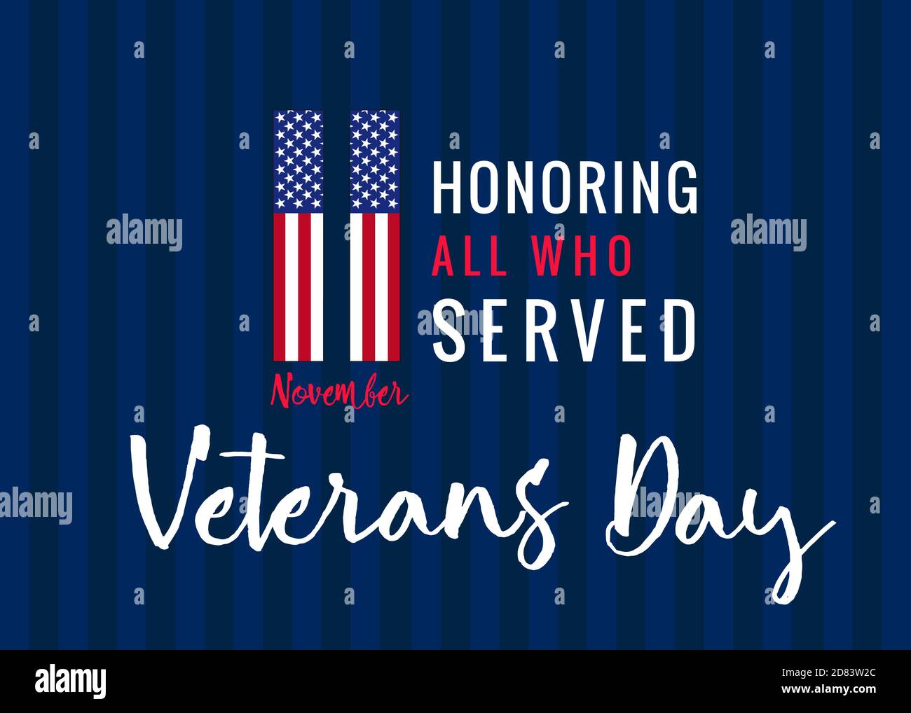 Happy Veterans Day USA kreatives Banner. Isolierte abstrakte Grafik-Design-Vorlage. Ehrt alle, die gedient haben. Kalligrafische Schriftzüge. Danke Veteranen Stock Vektor