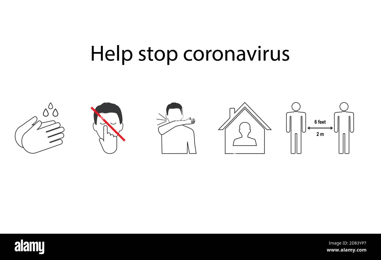 Coronavirus-Präventions umreißen Symbol. Vektor, flache Illustration. Stock Vektor