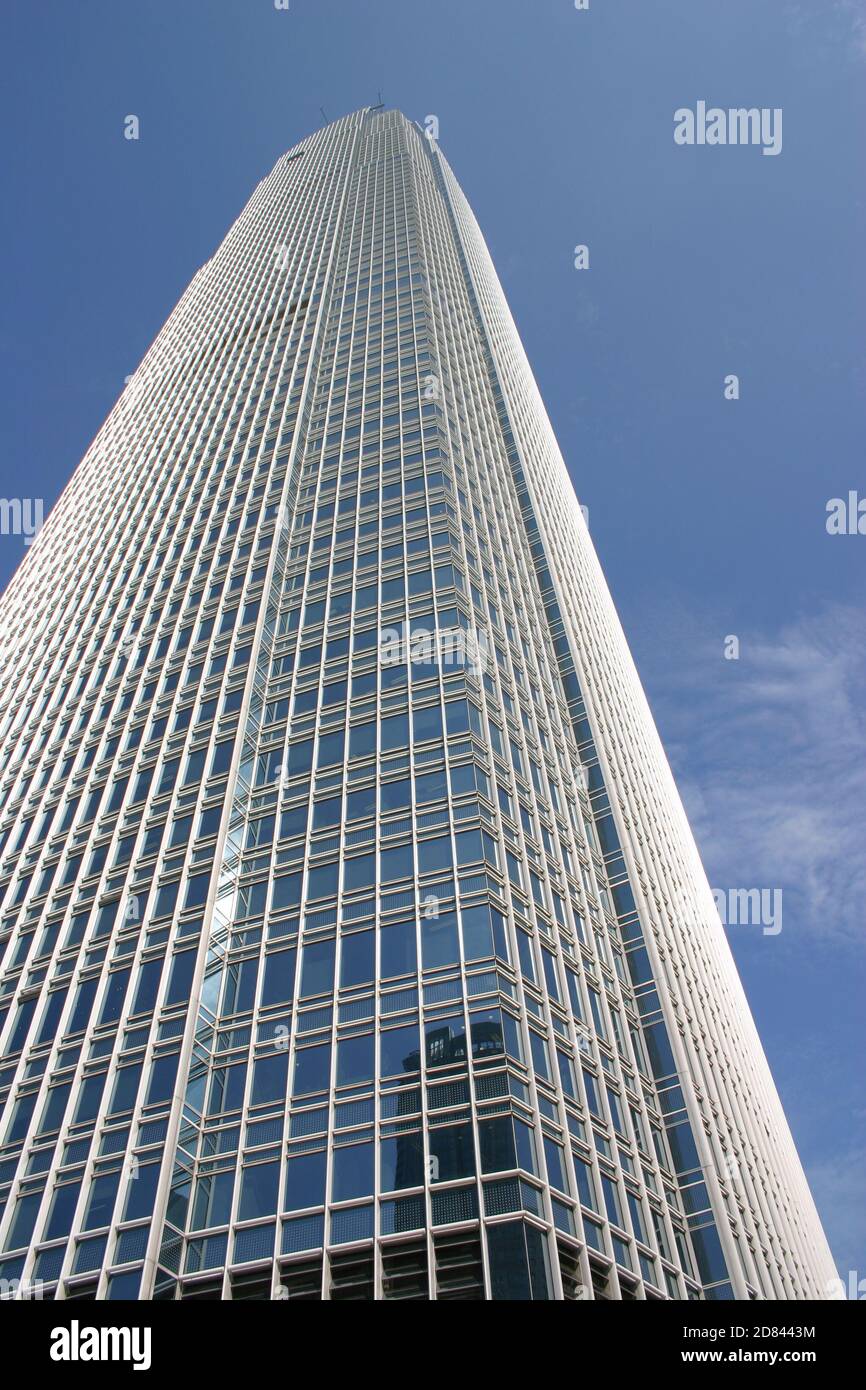 Blick auf Wolkenkratzer in Hongkong Stockfoto