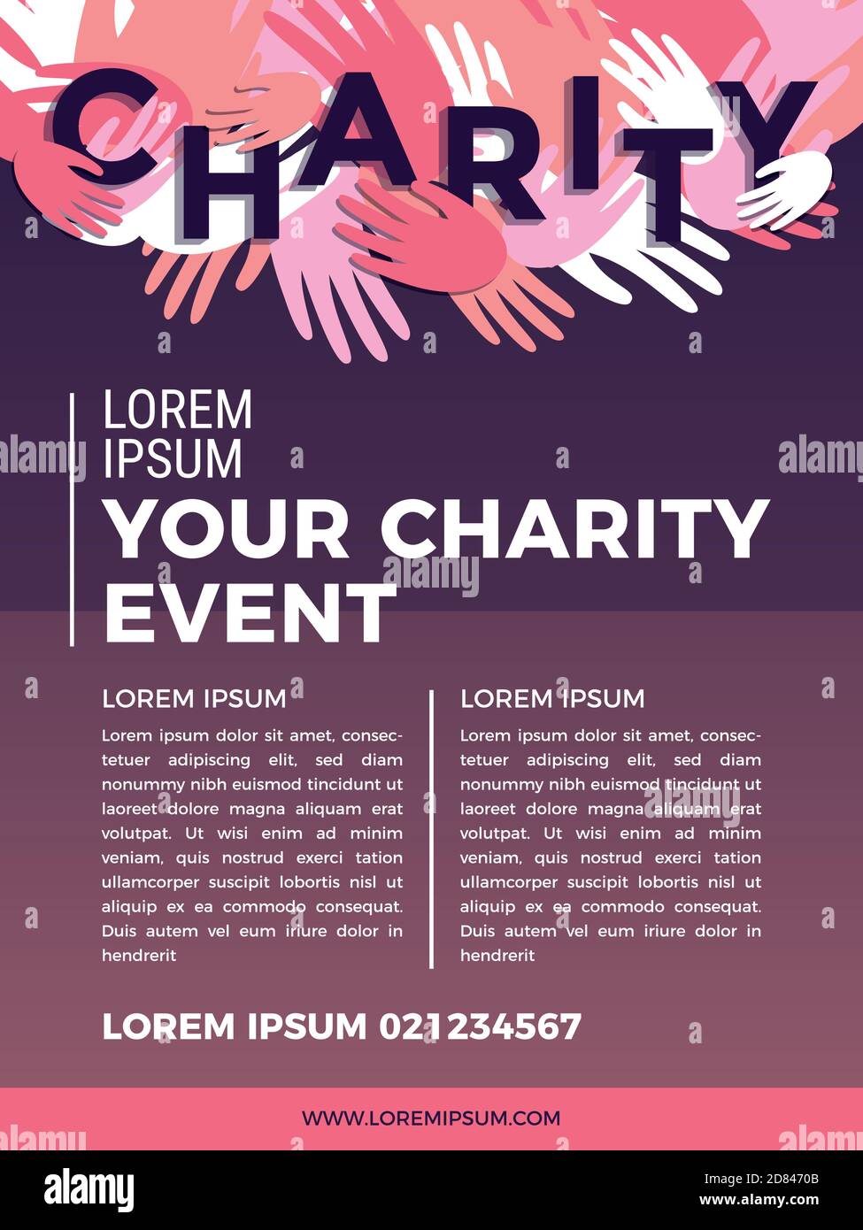 Charity und Spende Poster Design-Vorlagen. Kartenflyer Poster mit Inside Charity Event Flyer Template