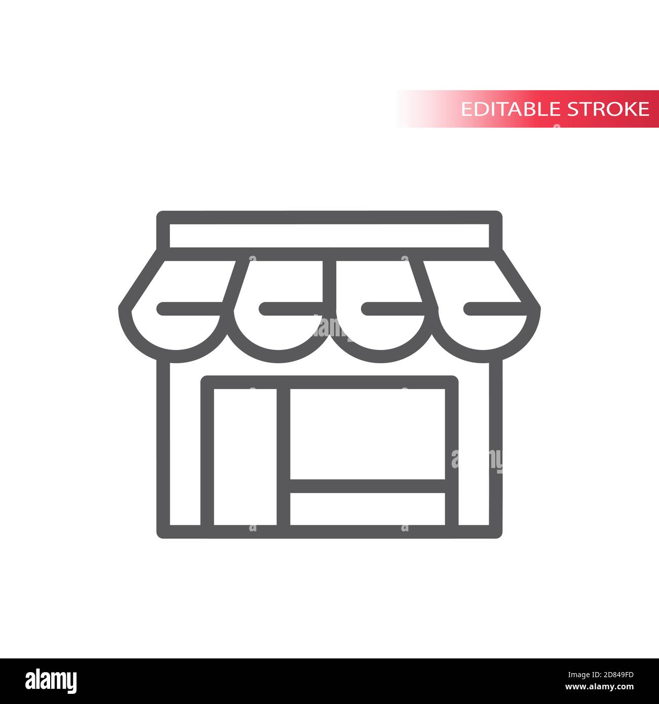 StoreFront-Vektor-Symbol für dünne Linien. Store oder Shop Fassade oder Front einfaches Symbol, editierbare Kontur. Stock Vektor