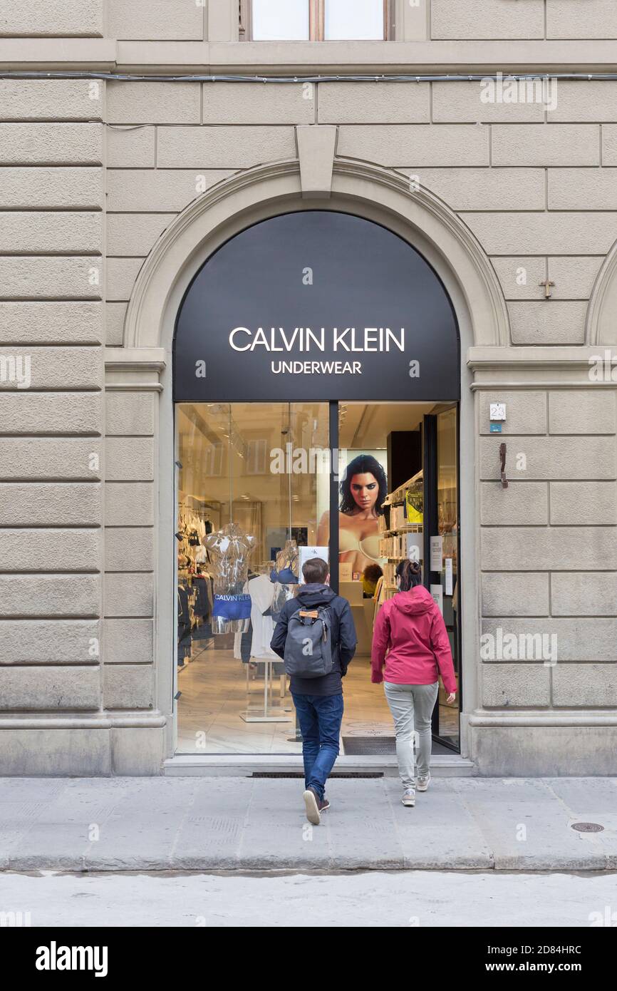 Calvin Klein Shop Front, Italien Stockfoto