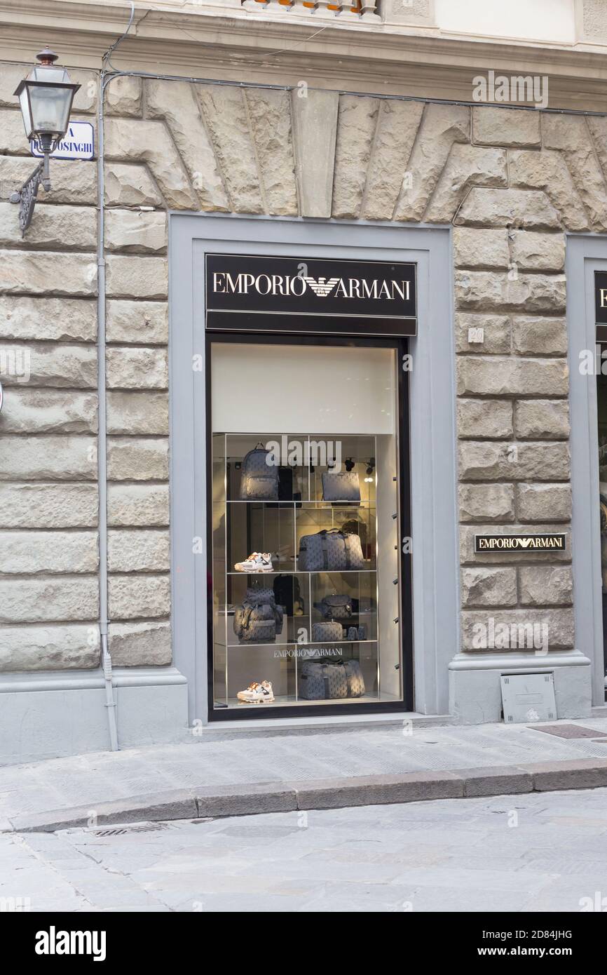 Emporio Armani Shop Front, Italien Stockfoto