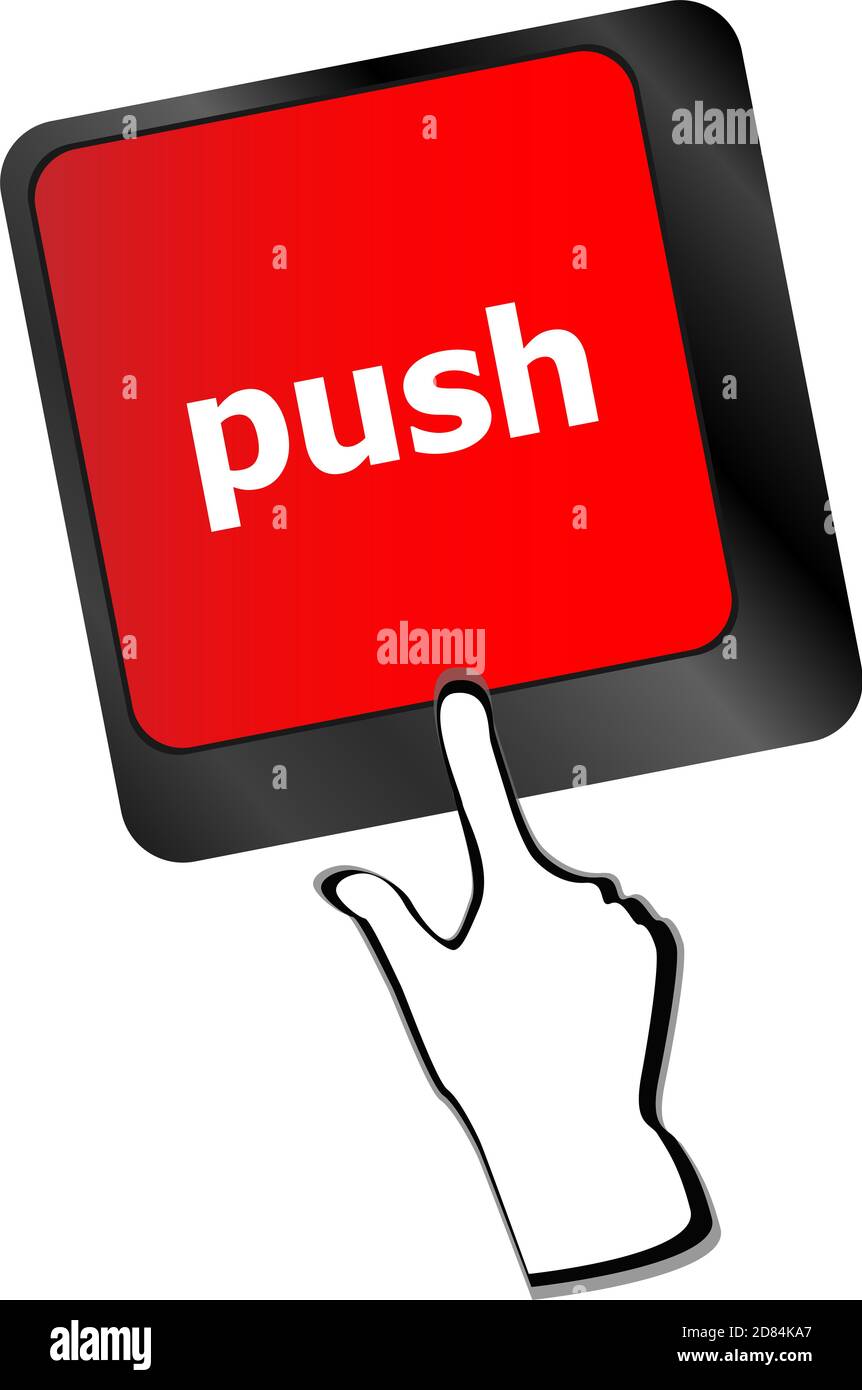 Taste drücken auf der Computertastatur, Business-Konzept Stockfoto