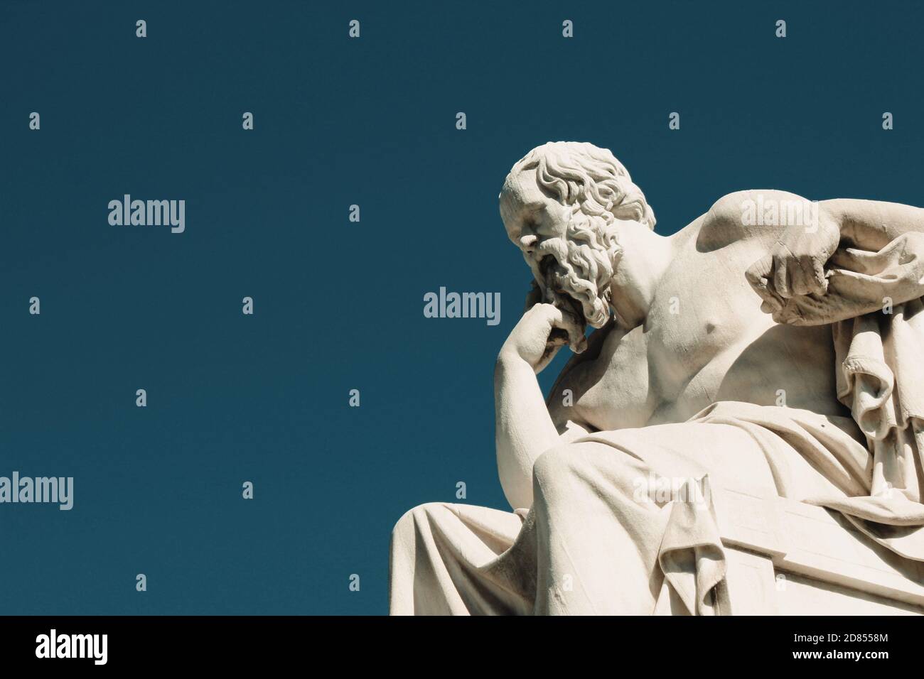 Statue des antiken griechischen Philosophen Sokrates in Athen, Griechenland, 9. Oktober 2020. Stockfoto