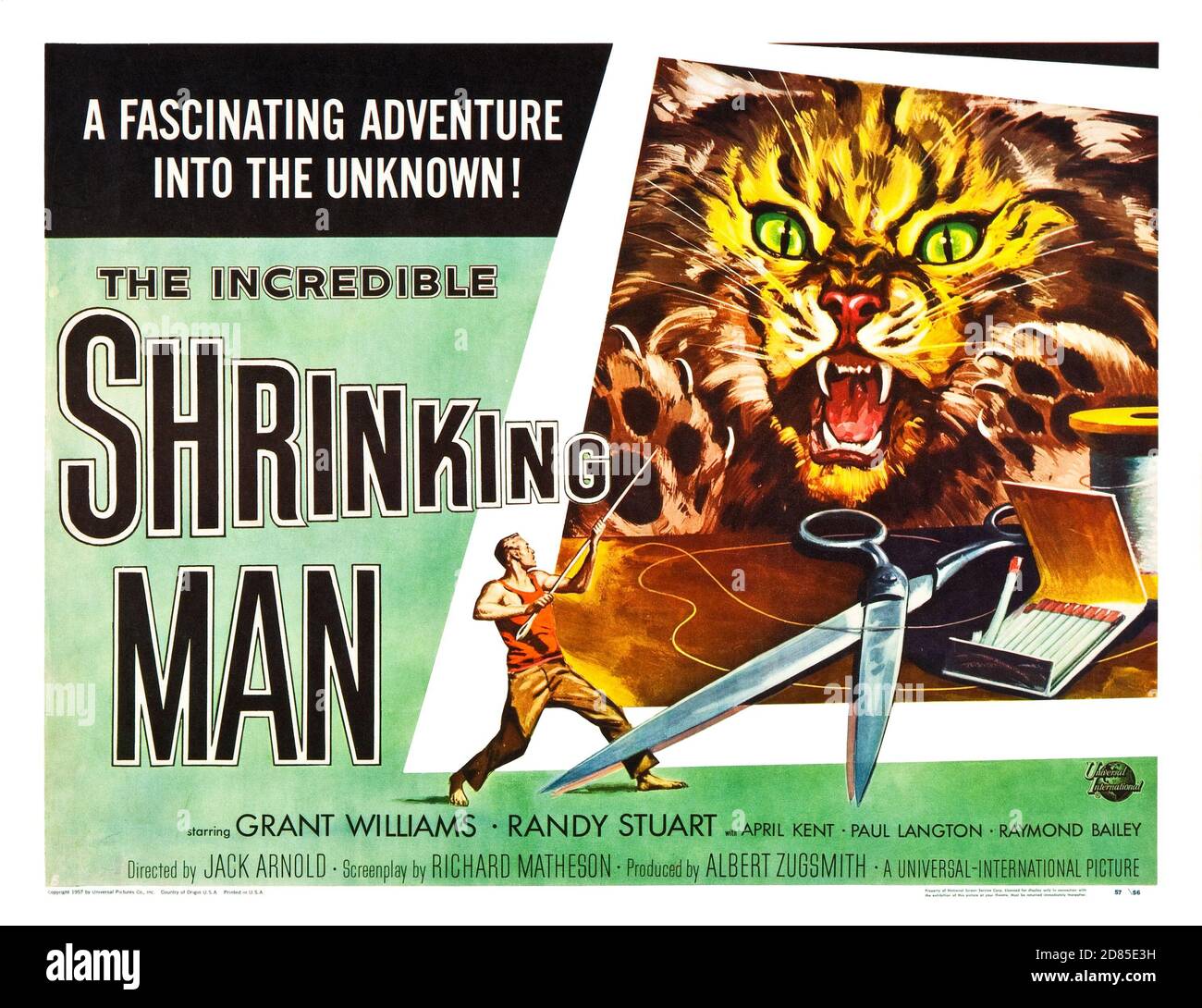Vintage Filmplakat für den unglaublichen Schrumpfenden Mann, 1957 Stockfoto