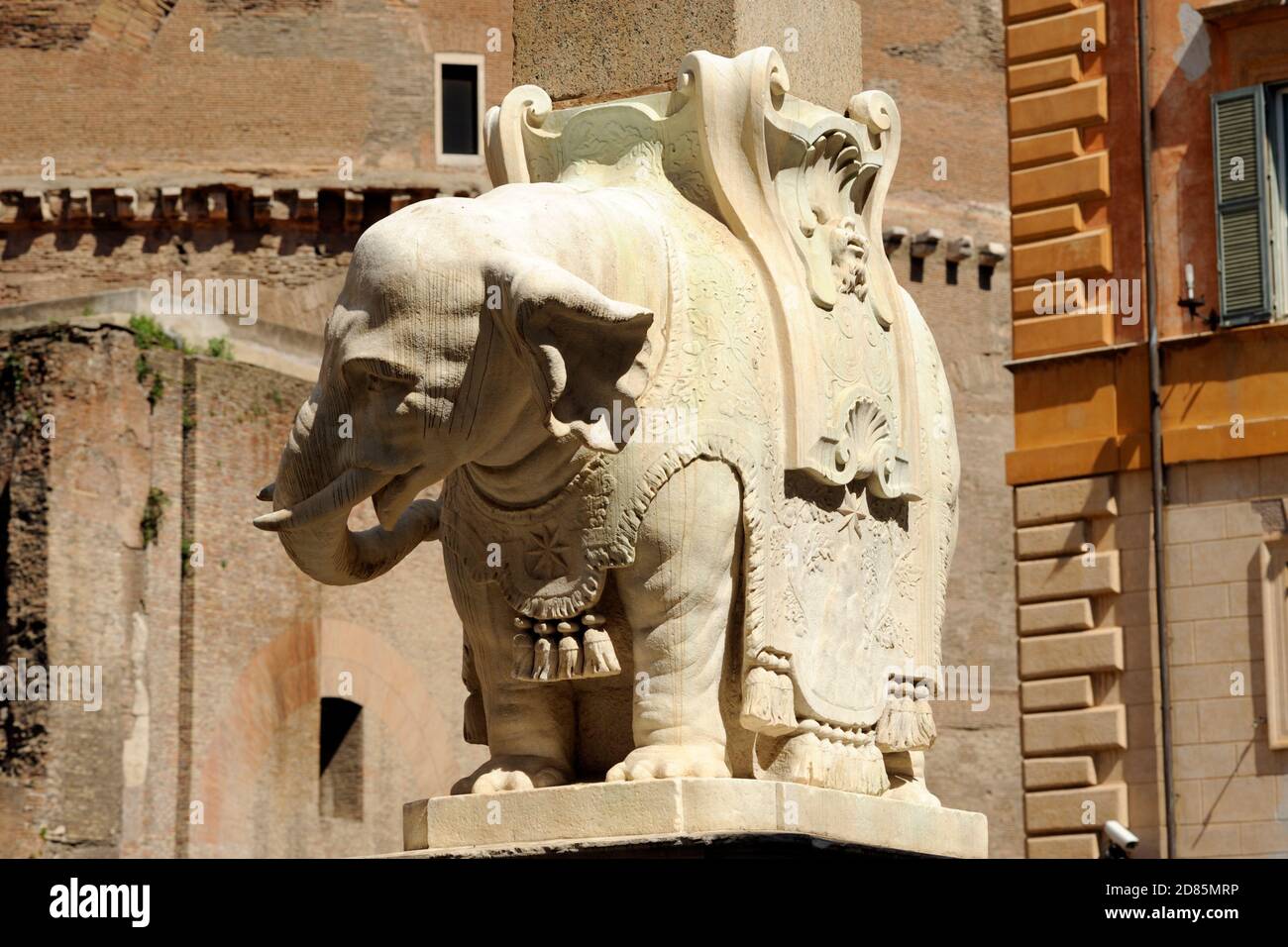 Italien, Rom, Piazza della Minerva, Bernini-Elefant und Obelisk namens Pulcino della Minerva Stockfoto