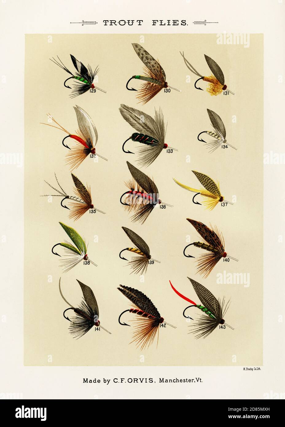 Forellen fliegen von Favorite Flies und ihren Geschichten von Mary Orvis Marbury. Digital verbessert, Ausgabe 1892. Stockfoto