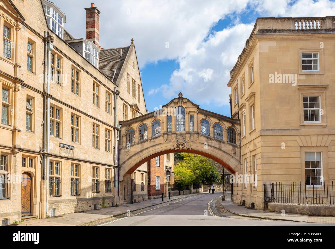 Oxford Universität Hertford Brücke oder Seufzerbrücke zwischen Hertford College-Gebäude New College Lane in Oxford England Oxfordshire Großbritannien GB Europa Stockfoto