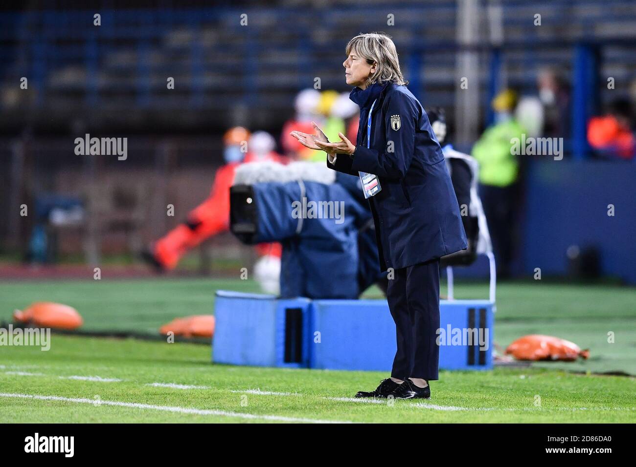 Carlo Castellani Stadium, empoli, Italien, 27 Oct 2020, Milena Bertolini (Cheftrainer Italien) während der EM 2022 Qualifikation - Italien Frauen gegen Dänemark, Italienische Fußballmannschaft - Credit: LM/Lisa Guglielmi/Alamy Live News Stockfoto