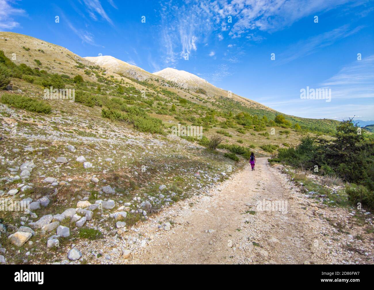Monte Velino (Abruzzen, Italien) - die schöne Landschaft Gipfel des Monte Velino, einer der höchsten Gipfel des Apennin mit seinen 2487 Metern. Stockfoto