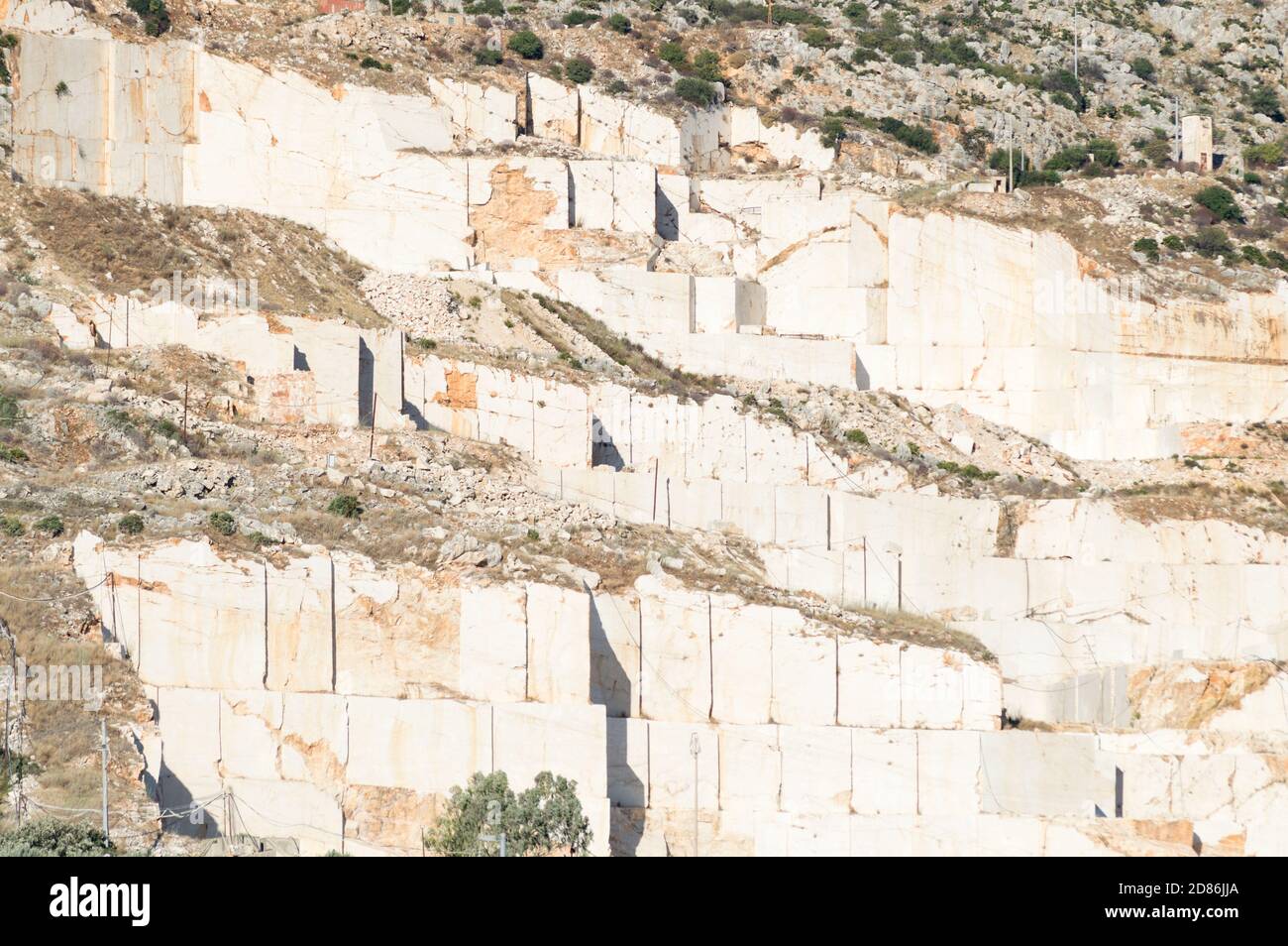 Steinbrüche aus weißem Marmor in der Nähe von Palermo in Sicilia, Italien Stockfoto