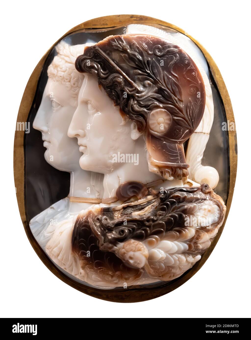 Gonzaga Cameo. Hellenistisch eingravierter Edelstein; ein Kamee der Capita jugata, aus Sardonyx herausgeschnitten. Stockfoto