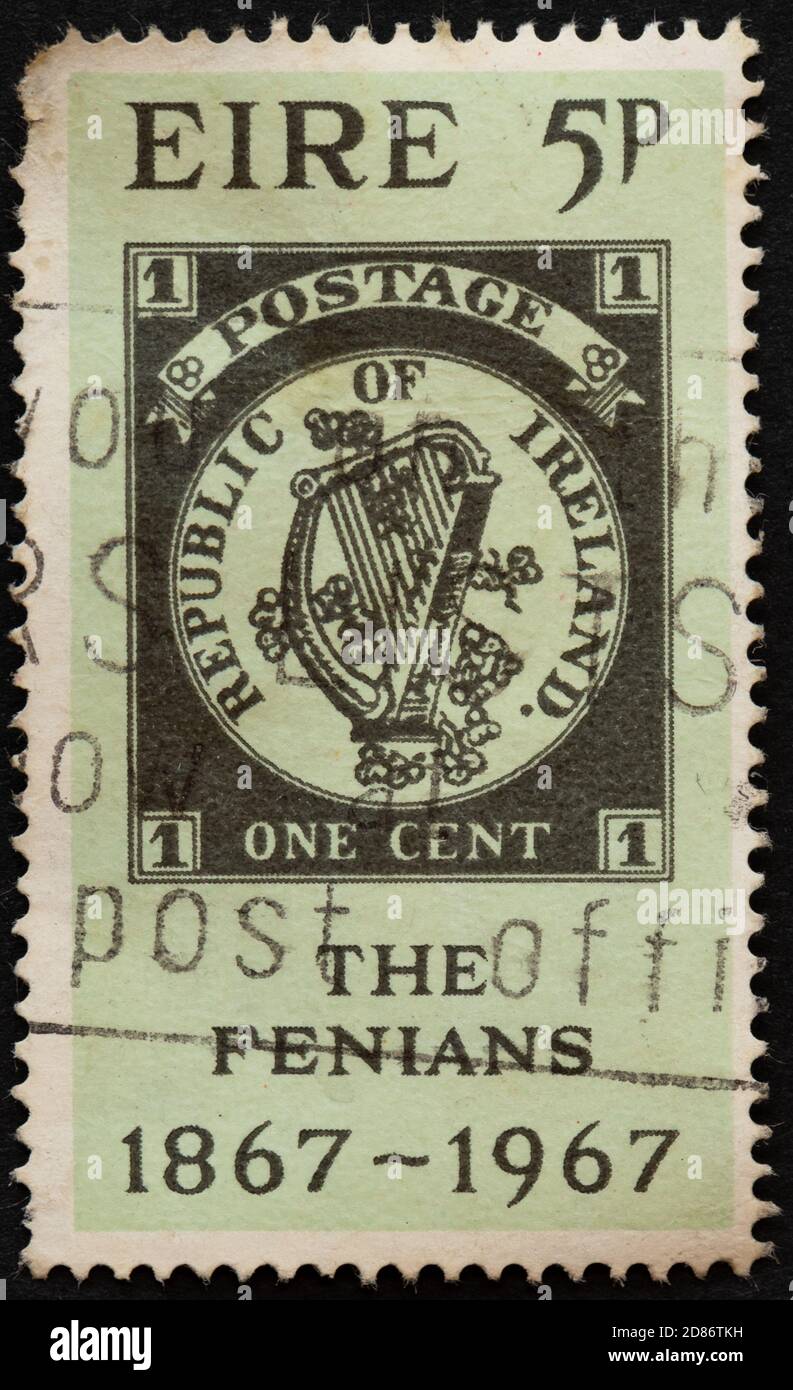 Die Fenians 5p Eire Briefmarke - zum Gedenken an den 100. Jahrestag Des Fenian-Aufstandes in Irland 1867 Stockfoto