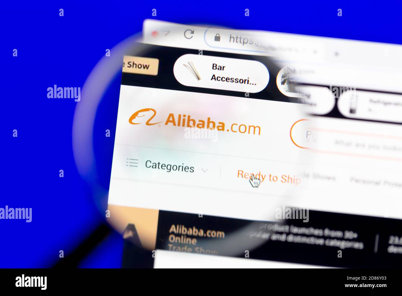 Ostersund, Schweden - 27. Oktober 2020 Alibaba.com Homepage. Alibaba.com ist ein chinesisches multinationales Technologieunternehmen, spezialisiert auf E-Commerce, reta Stockfoto