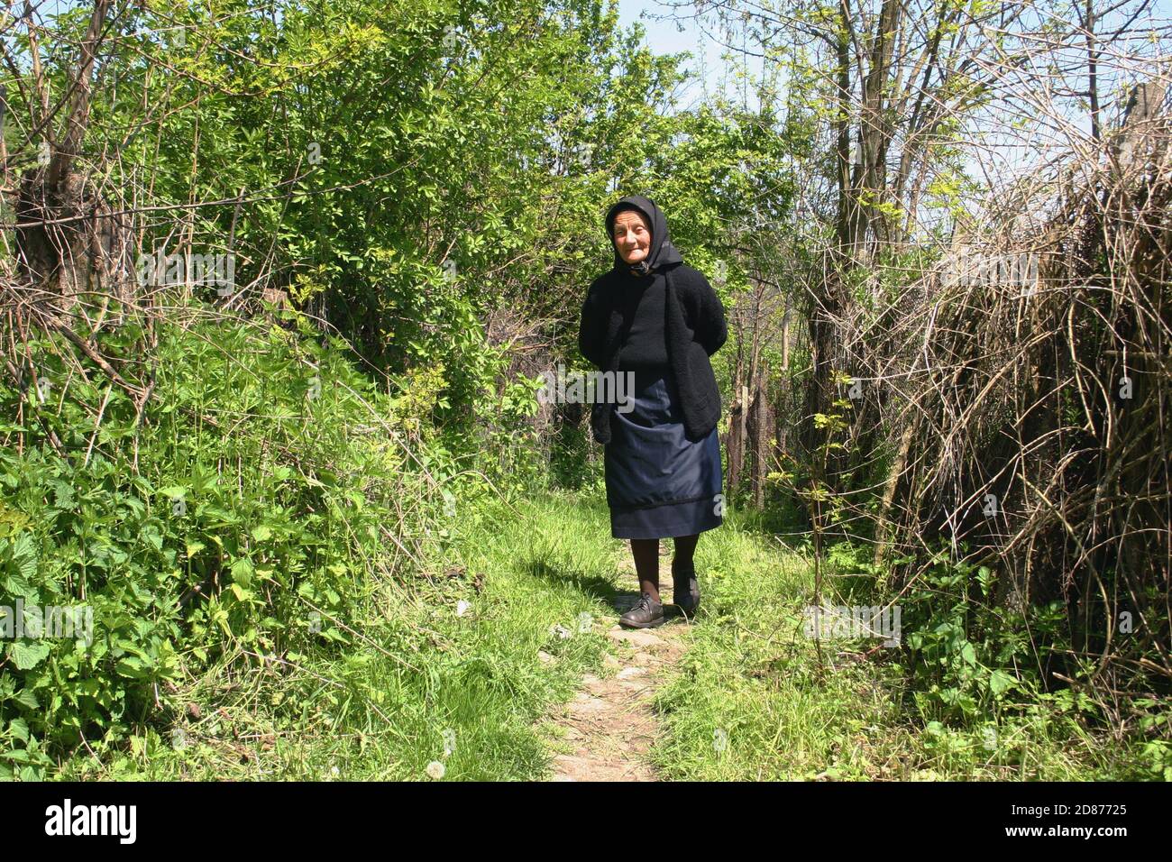Ältere Frau in Sibiu County, Rumänien Stockfoto