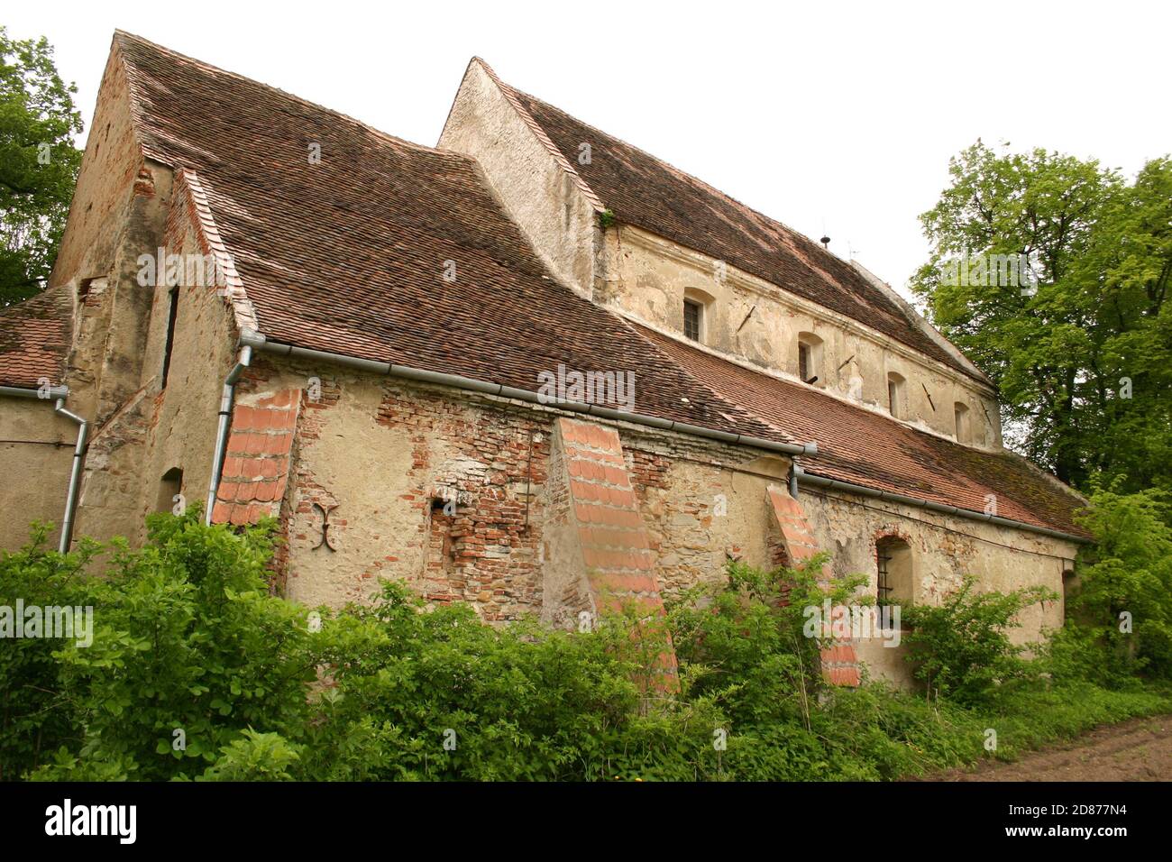 Rosia, Sibiu County, Rumänien. Die befestigte evangelische Kirche aus dem 13. Jahrhundert, historisches Denkmal. Stockfoto