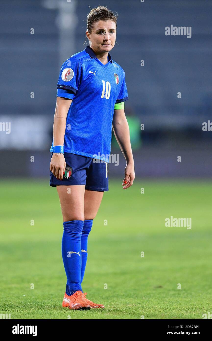 Carlo Castellani Stadium, empoli, Italien, 27 Oct 2020, Cristiana Girelli (Italien) während der EM 2022 Qualifikation - Italien Frauen gegen Dänemark, Italienische Fußballmannschaft - Credit: LM/Lisa Guglielmi/Alamy Live News Stockfoto