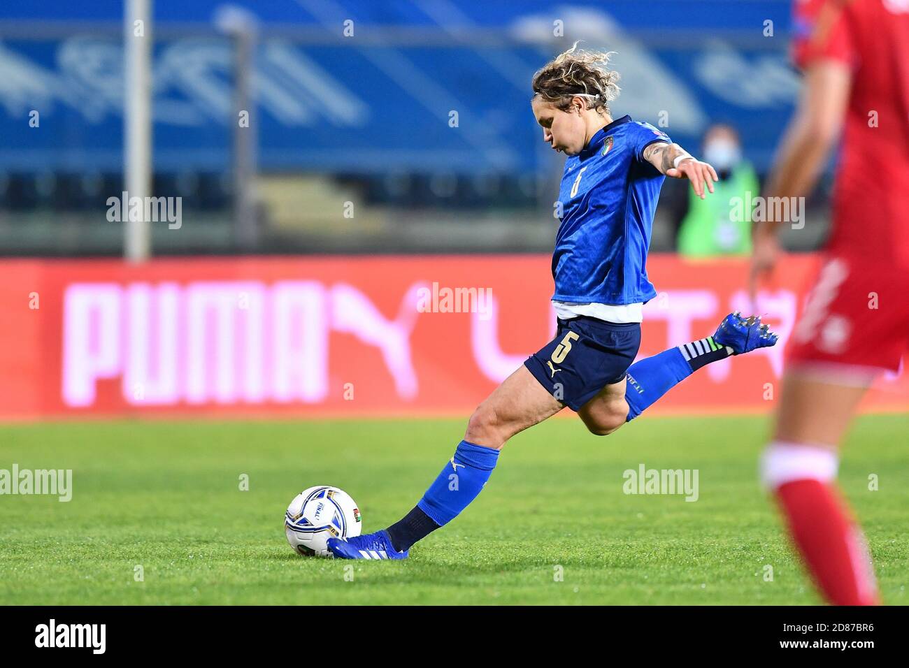 Carlo Castellani Stadium, empoli, Italien, 27 Oct 2020, Elena Linari (Italien) während der EM 2022 Qualifikation - Italien Frauen gegen Dänemark, Italienische Fußballmannschaft - Credit: LM/Lisa Guglielmi/Alamy Live News Stockfoto