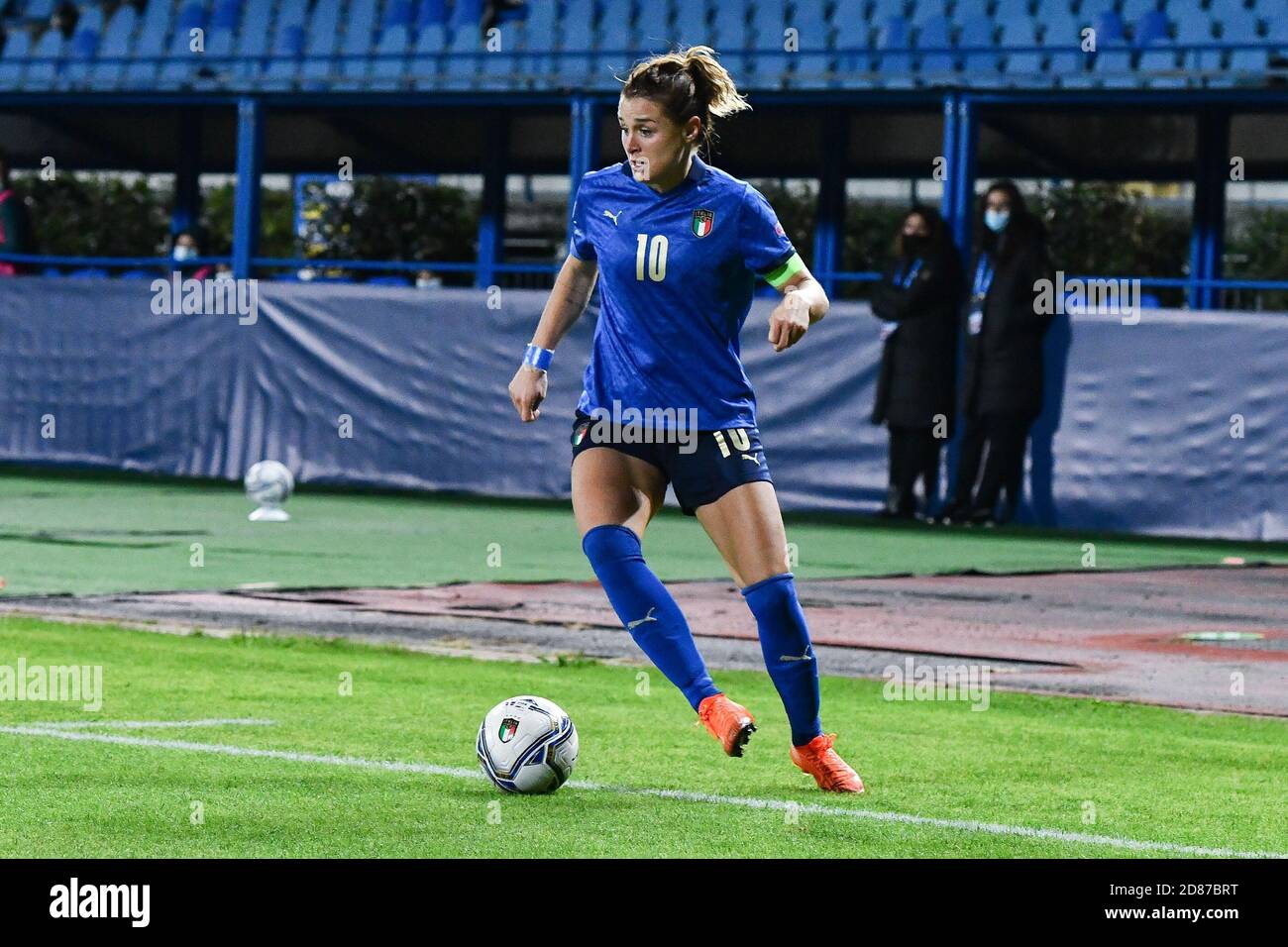 Carlo Castellani Stadium, empoli, Italien, 27 Oct 2020, Cristiana Girelli (Italien) während der EM 2022 Qualifikation - Italien Frauen gegen Dänemark, Italienische Fußballmannschaft - Credit: LM/Lisa Guglielmi/Alamy Live News Stockfoto
