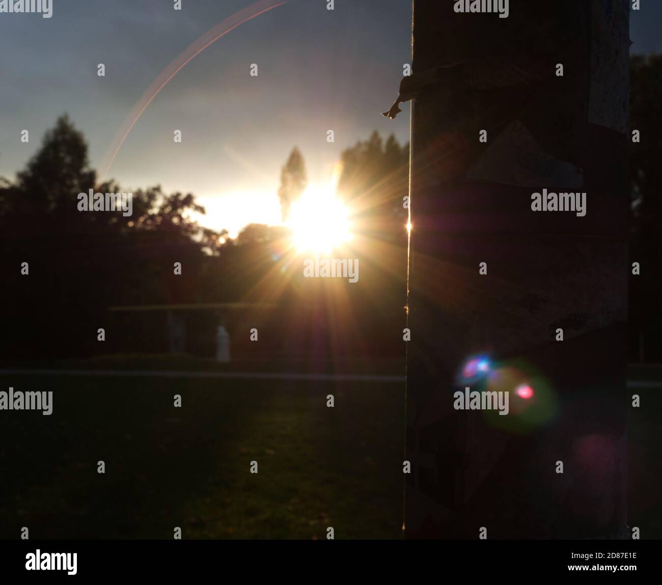 Kreative Fotografie mit olympus bei Sonnenuntergang und Sonneneinbruch Stockfoto