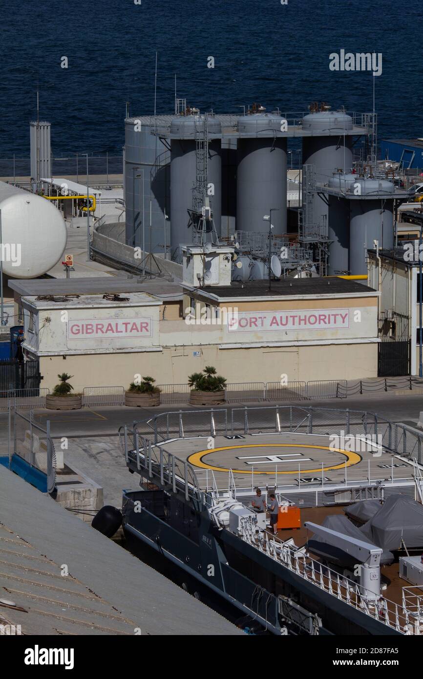 Gebäude der Hafenbehörde, Gibraltar. Stockfoto