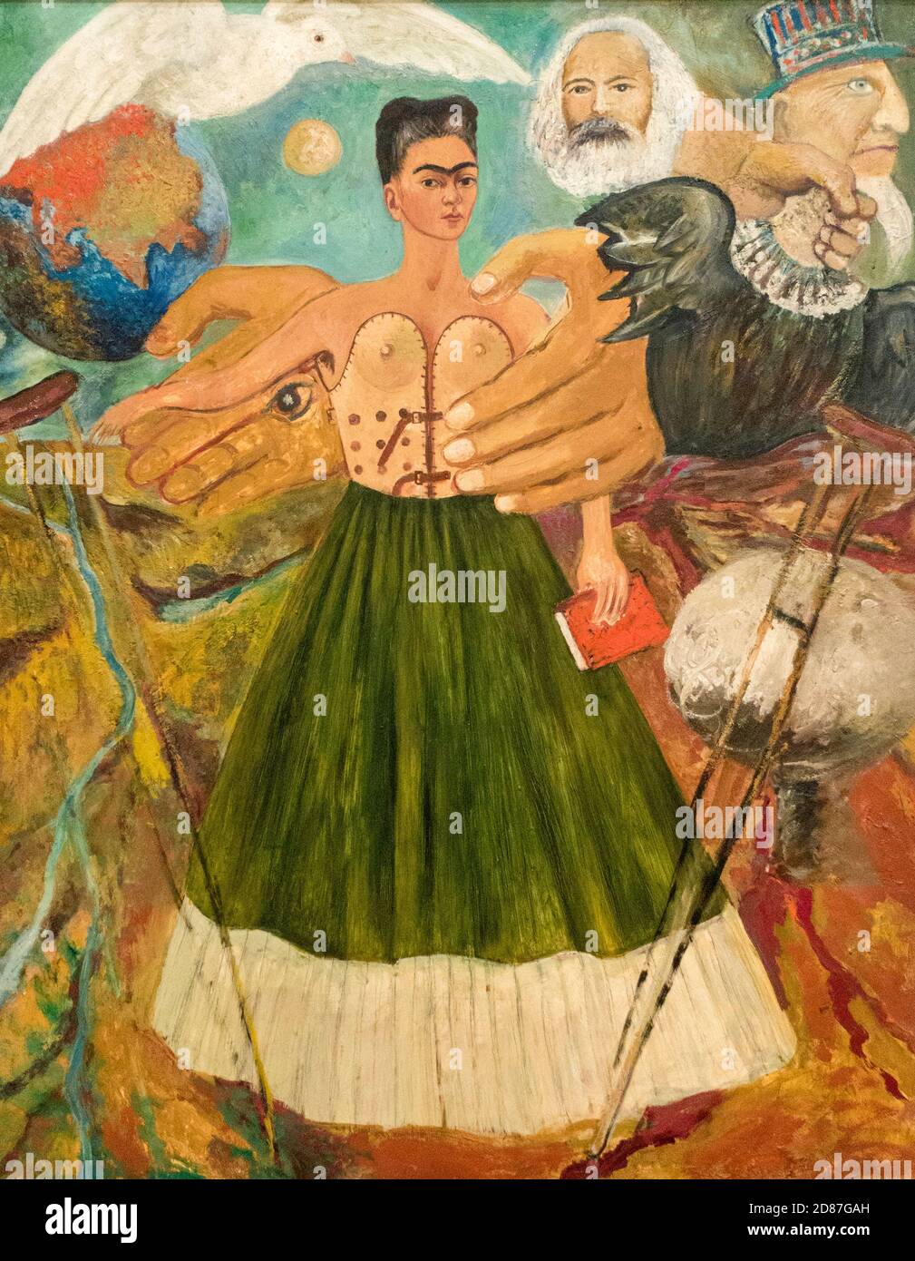 Detail of Marxismus will give Health to the Sick, von Frida Kahlo, 1954 Casa Azul (Blaues Haus) Coyoacan, Mexico City, Mexiko Stockfoto