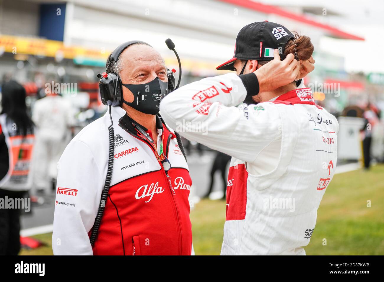 Startaufstellung, Grille de DEPART, VASSEUR Frederic (Fra), Teamchef von Alfa Romeo Racing ORLEN, GIOVINAZZI Antonio (ita), Alfa Romeo Racing ORLE C Stockfoto