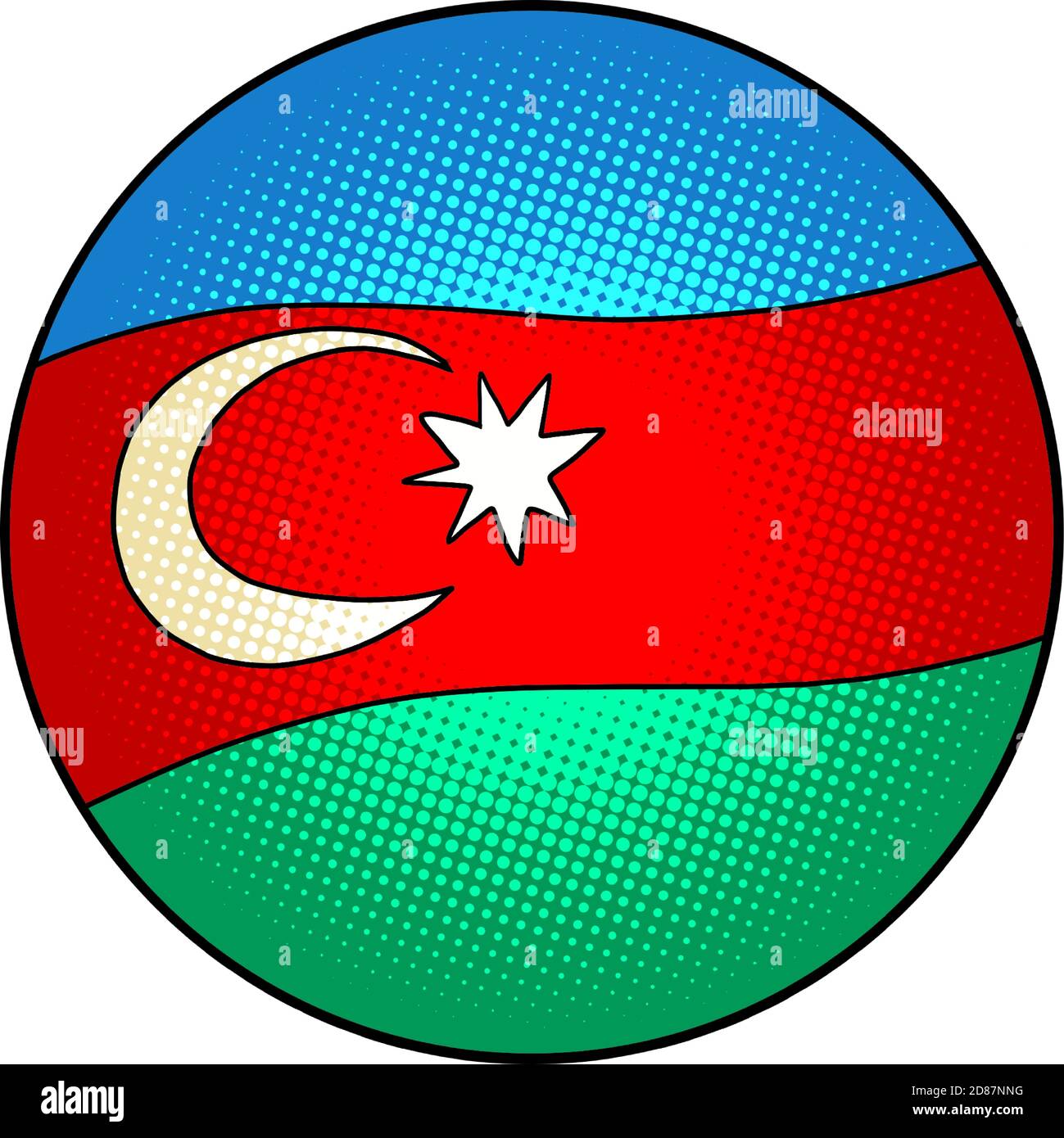 Flagge von Aserbaidschan Stock Vektor